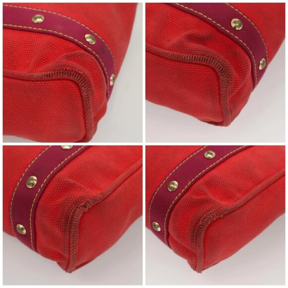 LOUIS VUITTON Antigua Cabas MM Tote Bag Red M40034 LV Auth BA1930 - Picture 15 of 16